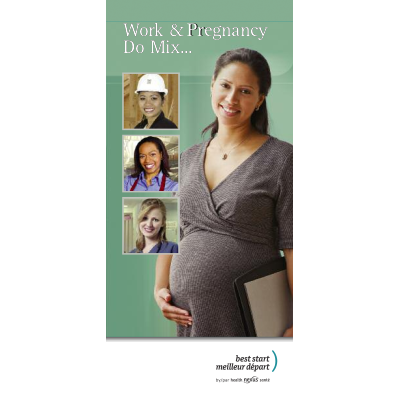 Cover of the "Work and Pregnancy Do Mix…" brochure