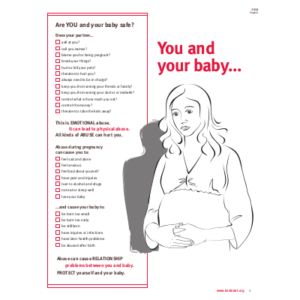 First page of the "You and Your Baby" handout