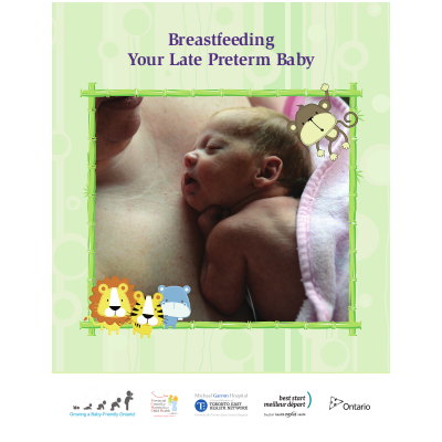 Cover of the "Breastfeeding Your Late Preterm Baby" booklet