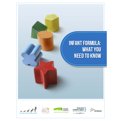 Cover of thhe "Infant formula : What you need to know" booklet