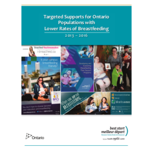 Couverture du rapport" Targeted Supports for Ontario Populations with Lower Rates of Breastfeeding"