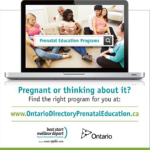 Snapshot of the square banner promoting the Prenatal Education Directory