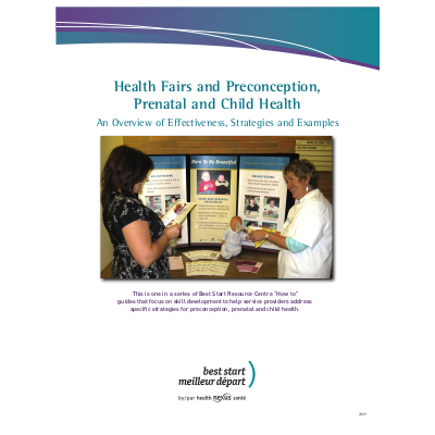 Cover of the Health Fairs and Preconception, Prenatal and child Health manual