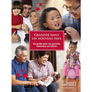 Cover of the "Grandir dans un nouveau pays" manual for parents
