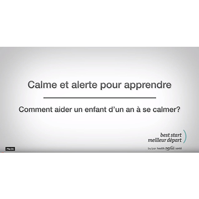 Capture d'écran de la vidéo "Calme et alerte pour apprendre" au moment du titre