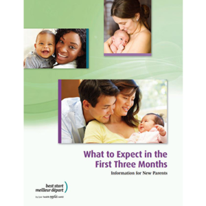 Cover of the What to Expect in the First 3 Months booklet for parents
